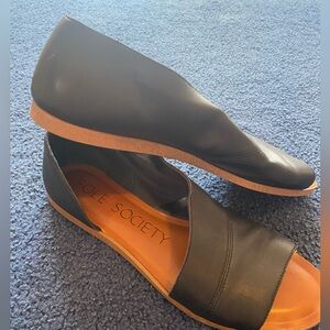 Sole Society Black Leather Flats